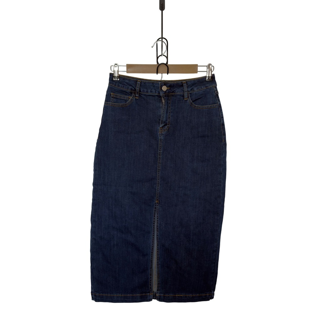Bagatelle Collection Size 2 Denim Midi Skirt Minimalist Coastal Cowgirl Y2K